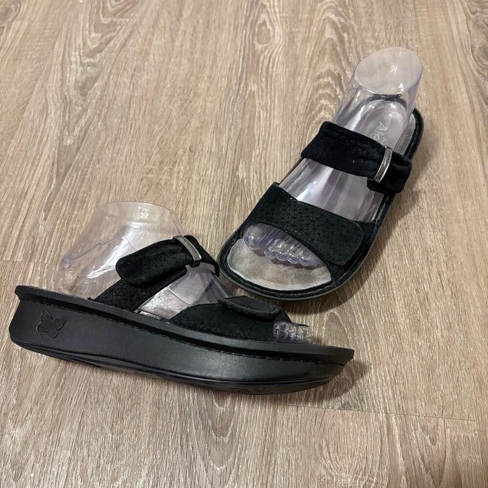 Alegria Karmen Sandals Sz 38 Black Adjustable Comfort Walking Shoes Womens​